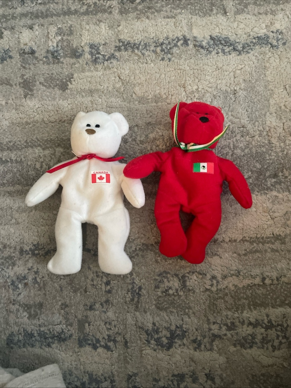 TY BEANIE BABY SET MAPLE OSITO BEAR CANADA & MEXICO STUFFED ANIMAL